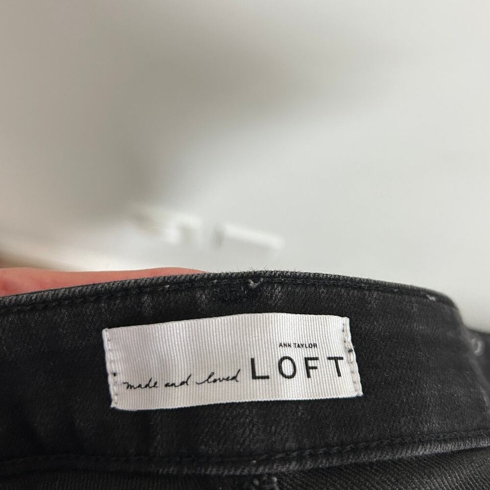 Loft Curvy Straight Black High Waist Crop Jeans 32 / 14 - Picture 9 of 10